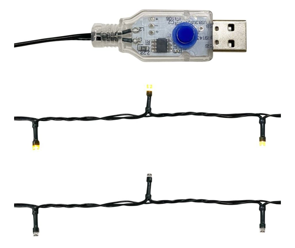 Božićna girlanda s LED svjetlima, zlatna, 10 m - 7