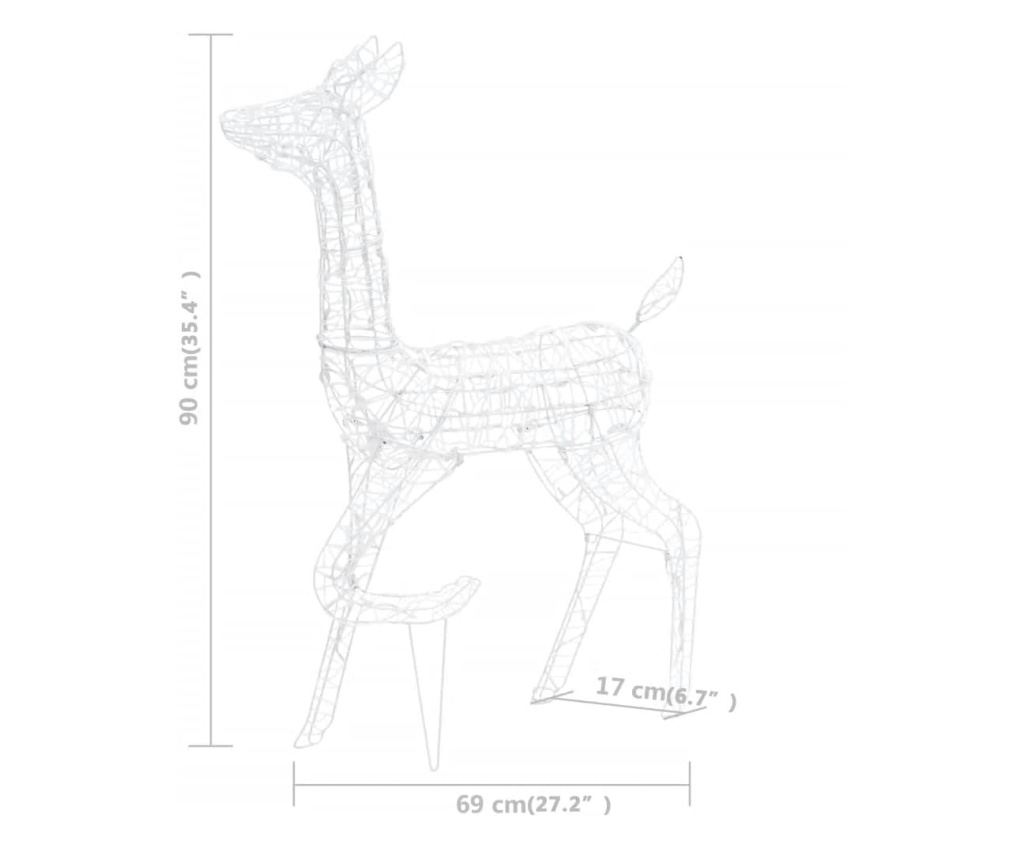 Božićna obiteljska dekoracija s jelenima, 160 hladno bijelih LED dioda, akril - 10