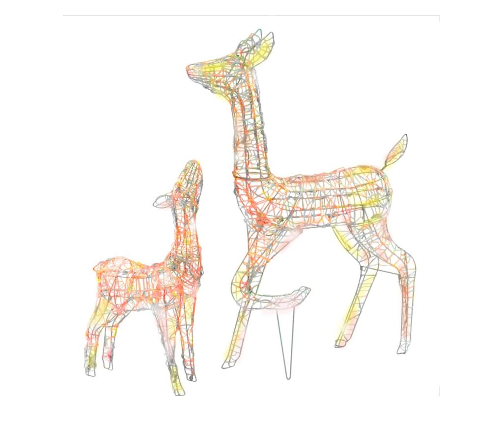 Božićni ukras obitelj jelena 160 LED višebojni akril - 2