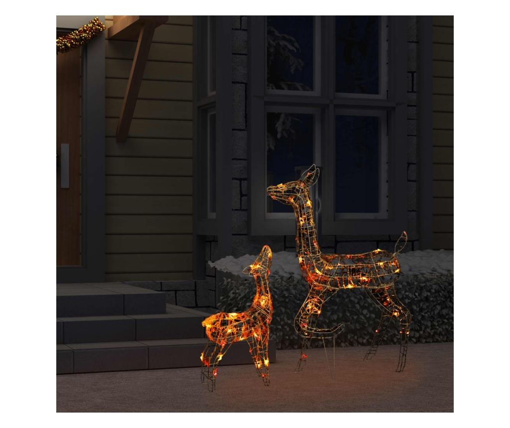 Božićni ukras obitelj jelena 160 LED višebojni akril - 3