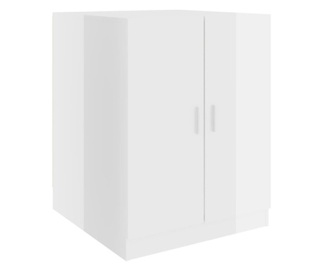 Шкаф за пералня, бял гланц, 71x71,5x91,5 см