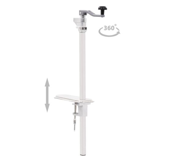 Otvarač za limenke srebrni 70 cm aluminij i nehrđajući čelik