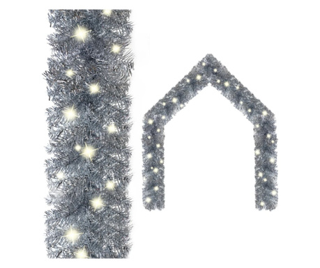 Коледен гирлянд с LED лампички, 10 м, сребрист