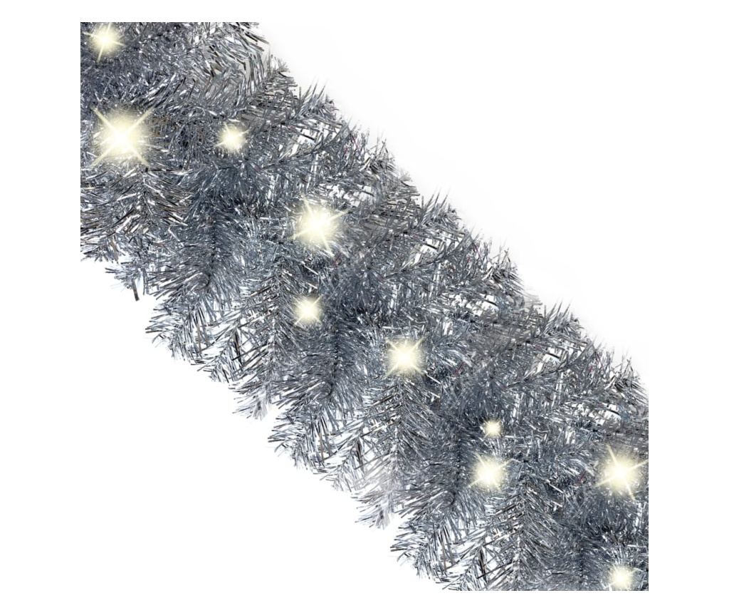 Božićna girlanda s LED svjetlima, srebrna, 10 m - 5
