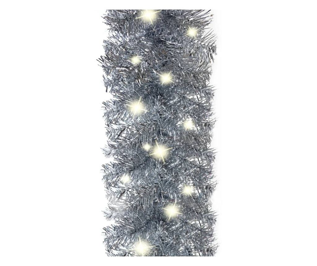 Božićna girlanda s LED svjetlima, srebrna, 10 m - 6