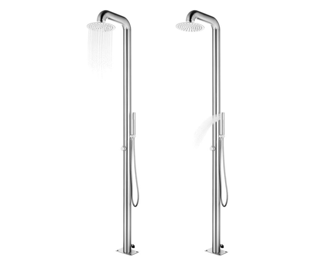 Градински душ, 225 см, неръждаема стомана - 2