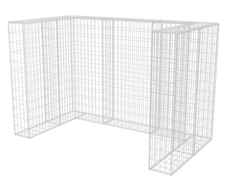 Габионна ограда за две кофи за смет, стомана, 180x100x120 cм
