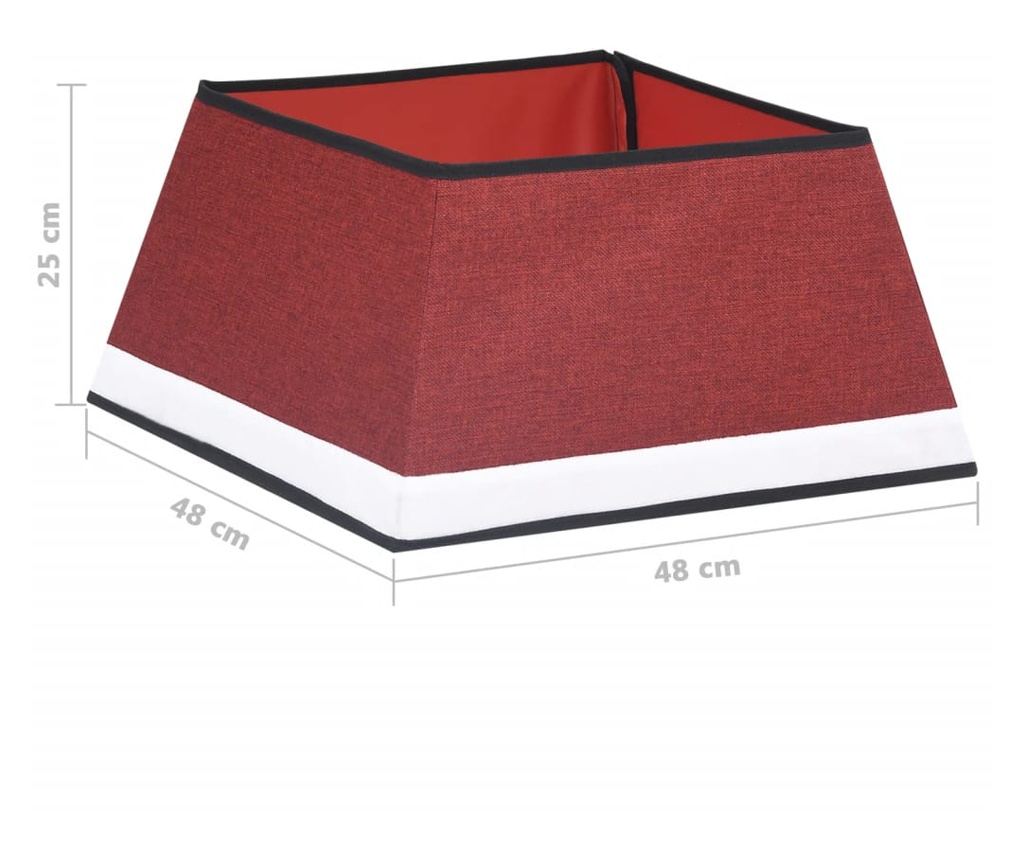 Božićna suknja za drvo, crvena i bijela, 48x48x25 cm - 6