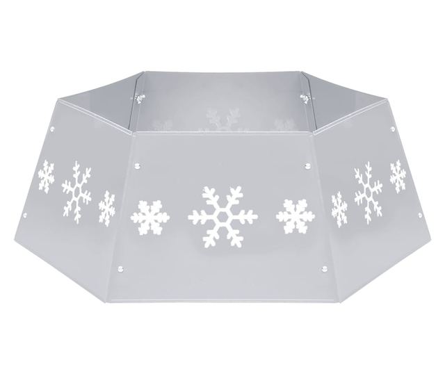 Božićna suknja za drvo, srebrna i bijela, Ø68x25 cm