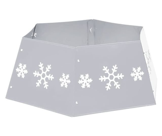 Božićna suknja za drvo, srebrna i bijela, Ø68x25 cm