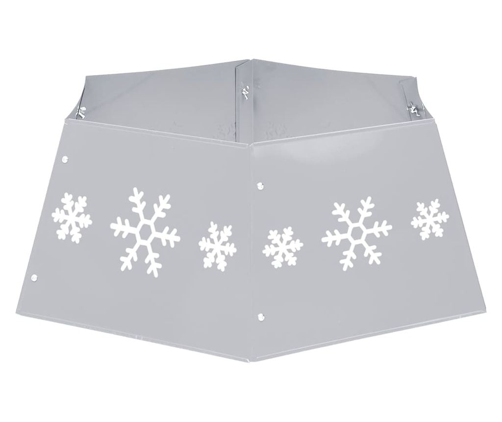 Διακοσμητική Βάση Χριστουγεννιάτικου Δέντρου, Ασημί και Λευκή, Ø68x25 εκ. - 5