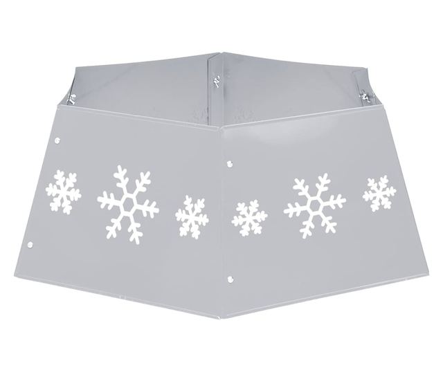 Božićna suknja za drvo, srebrna i bijela, Ø68x25 cm