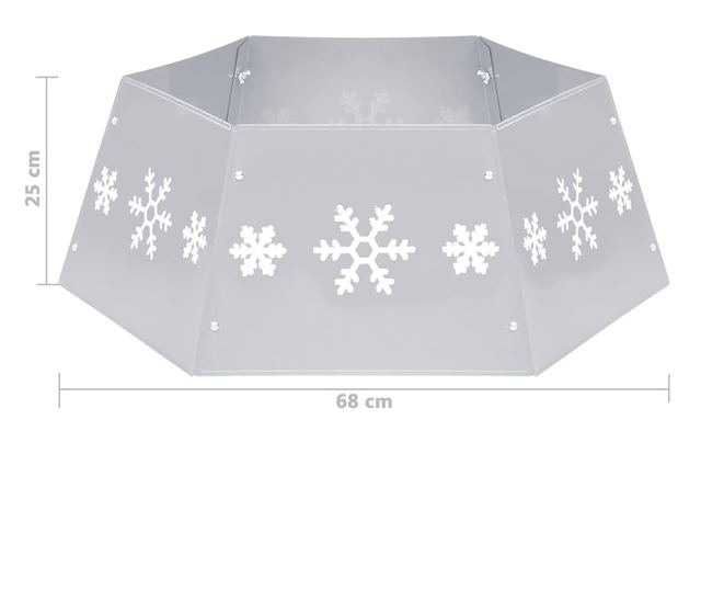 Božićna suknja za drvo, srebrna i bijela, Ø68x25 cm