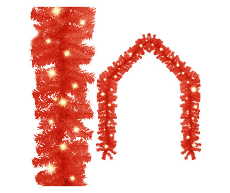 Коледен гирлянд с LED лампички, 20 м, червен