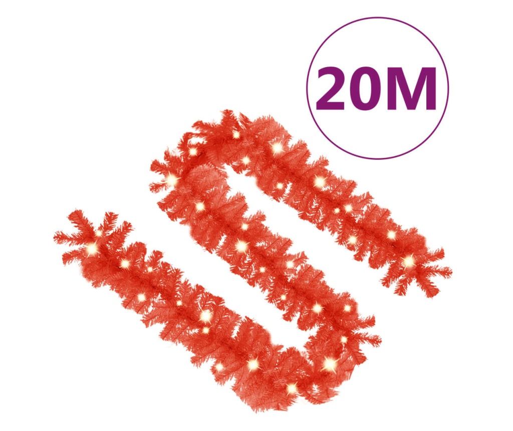Božićna girlanda s LED svjetlima, crvena, 20 m - 7