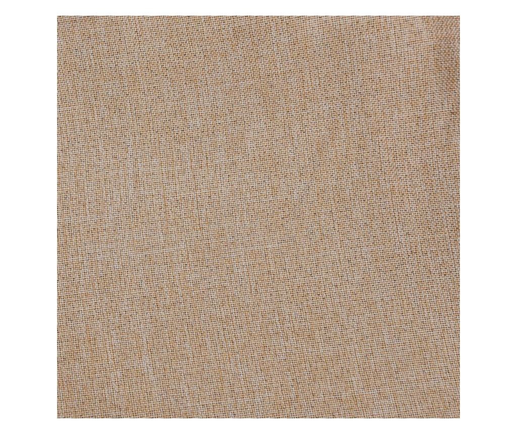 Draperie opacă, aspect de in, bej, 290 x 245 cm, cu cârlige - 4