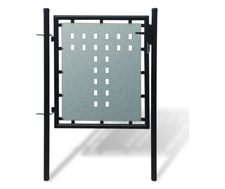 Poarta pentru gard simpla, negru, 100 x 125 cm