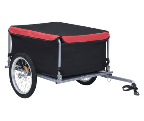 Przyczepa rowerowa, transportowa, czarno-czerwona, 65 kg