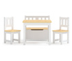 Παιδικό Σετ Τραπέζι με Καρέκλες 4 τεμ. Λευκό και Μπεζ MDF