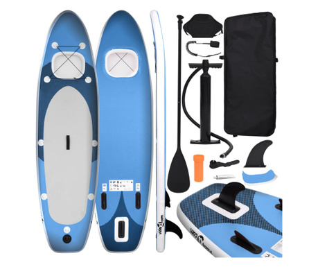 Set placa paddleboarding gonflabila, albastru, 330x76x10 cm