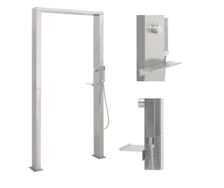 Градински душ, неръждаема стомана, двойни джетове