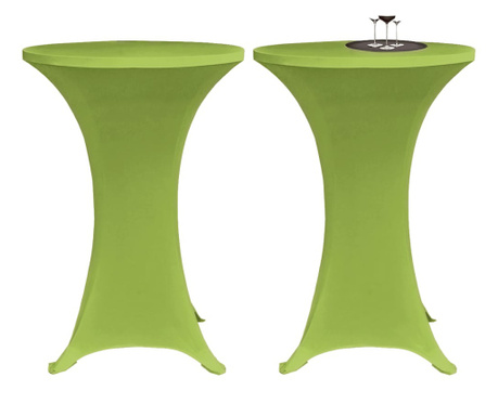 Husa elastica pentru masa, 4 buc., verde, 70 cm