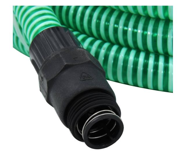 zöld szívótömlő PVC csatlakozókkal 7 m 22 mm