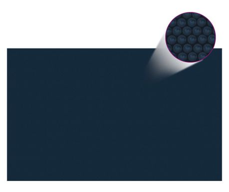 Plutajući PE solarni pokrov za bazen 260 x 160 cm crno-plavi 
