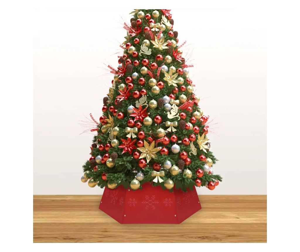 Suknja za božićno drvce, crvena, Ø68x25 cm - 3