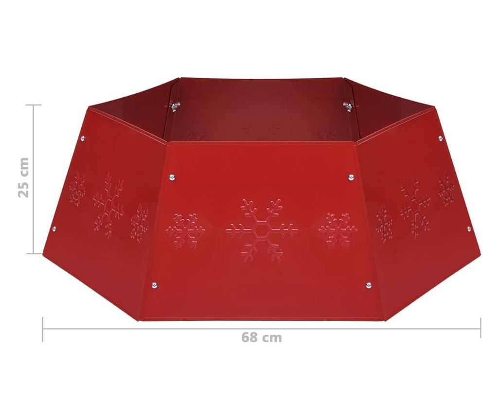 Suknja za božićno drvce, crvena, Ø68x25 cm - 7