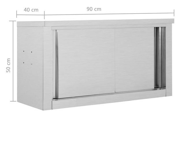 Dulap bucătărie cu uși glisante, 90x40x50 cm, oțel inoxidabil