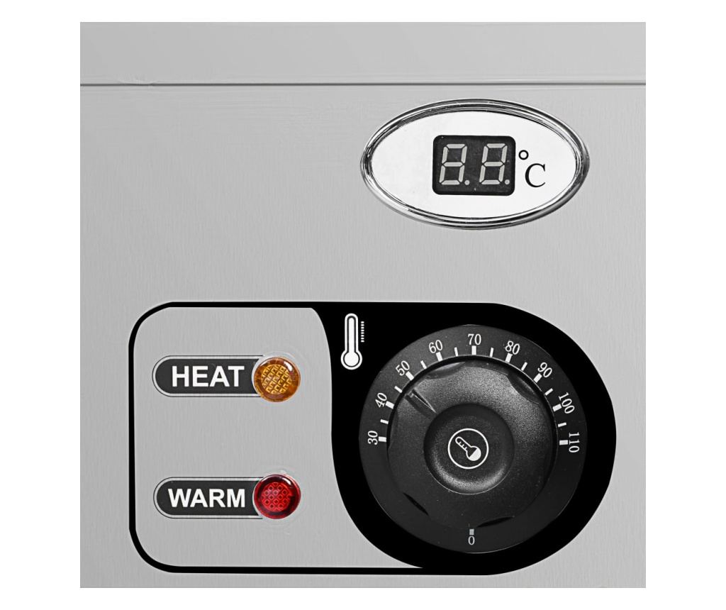 Gastronorm Bain Marie Уред за поддържане на храна топла 3 x GN 1/2 Неръждаема стомана - 6