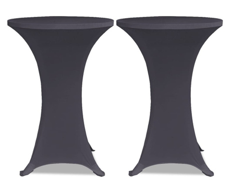 Elastyczne nakrycie stołu antracytowe 2 szt. 80 cm