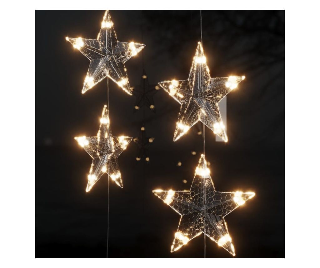 Zvijezda Svjetlosna Zavjesa 200 Toplih Bijelih LED Svjetala 8 Funkcija - 6