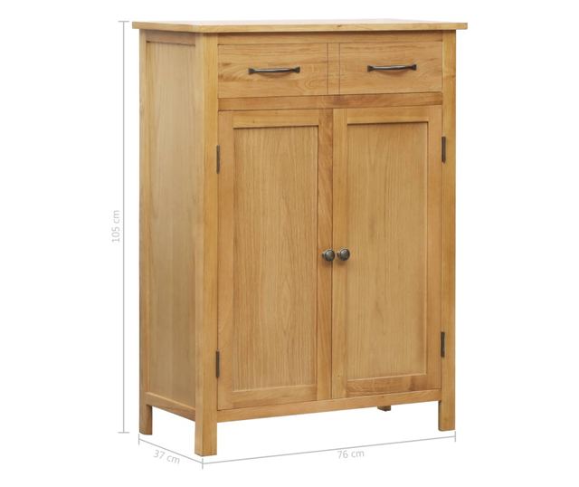 Ormarić za cipele, 76 x 37 x 105 cm, masivno hrastovo drvo