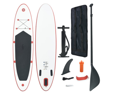 Set placa stand up paddle SUP surf gonflabila, rosu si alb