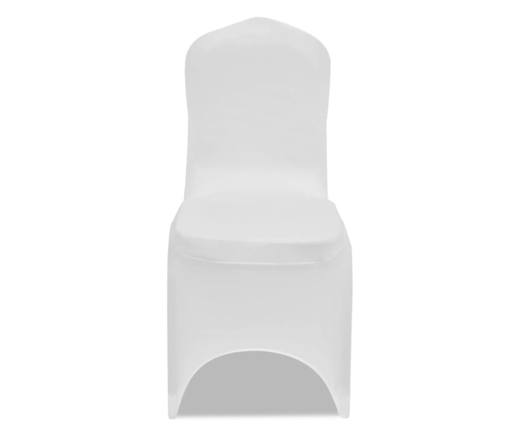 Elastična prevleka za stol, 6 kosov, bela - 3