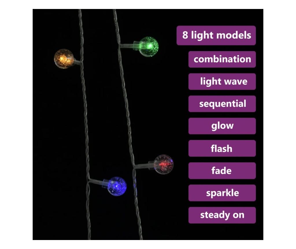 Svjetleća girlanda, 200 LED-ica, višebojna, 20 m, 8 funkcija - 5