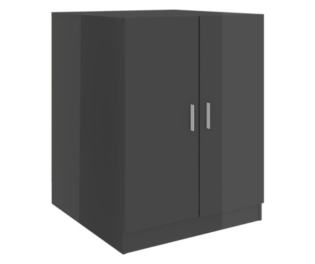Шкаф за пералня, сив гланц, 71x71,5x91,5 см