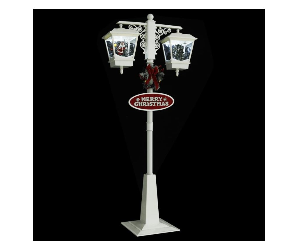 Ulična lampa s Djedom Božićnjakom, bijela/crvena, 81x40x188 cm, PVC - 3