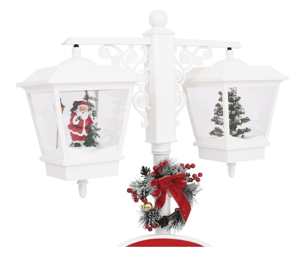 Ulična lampa s Djedom Božićnjakom, bijela/crvena, 81x40x188 cm, PVC - 10