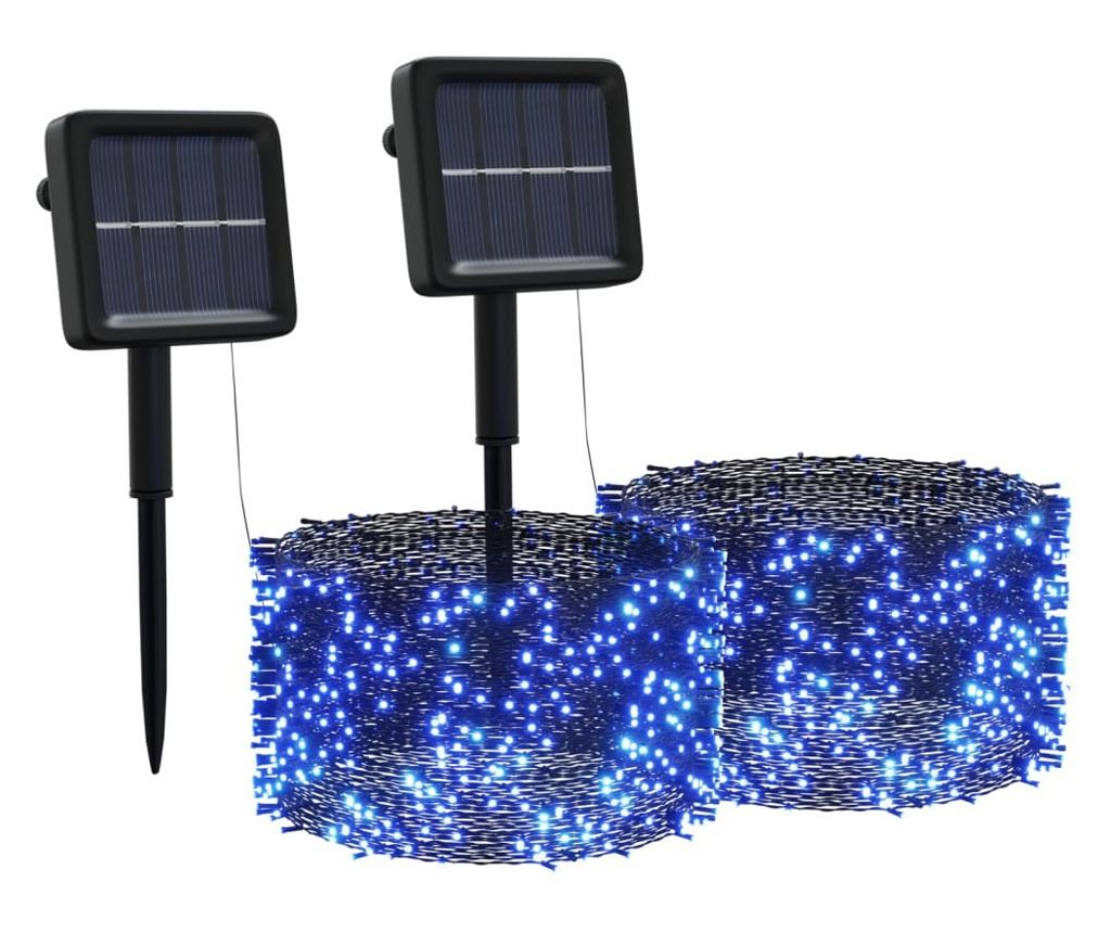 Solarna svjetlosna žica, 2 kom x 200 LED dioda Plava unutarnja/vanjska - 2
