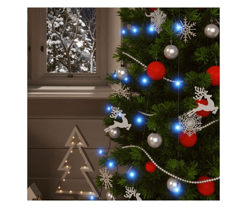 Solarna svjetlosna žica, 2 kom x 200 LED dioda Plava unutarnja/vanjska - 3