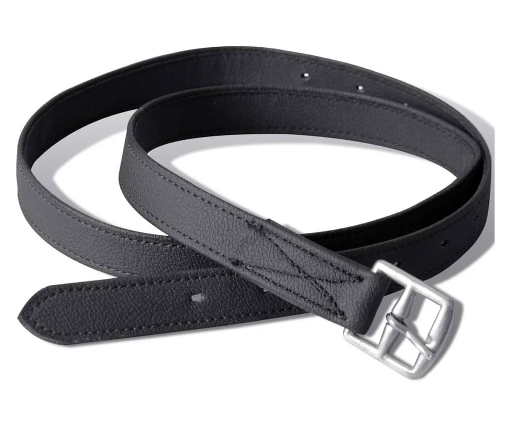 Jahalno Sedlo Set 17,5" Pravo Usnje Črne Barve 12 cm 5-v-1 - 7