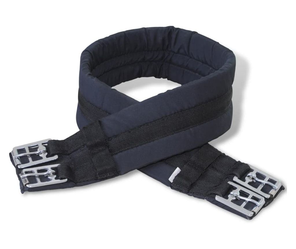 Jahalno Sedlo Set 17,5" Pravo Usnje Črne Barve 12 cm 5-v-1 - 8