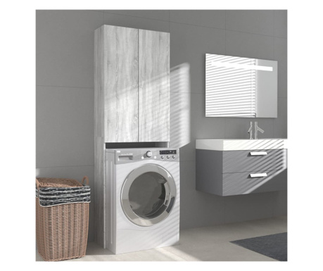 Dulap mașină de spălat, gri sonoma, 64x25,5x190 cm