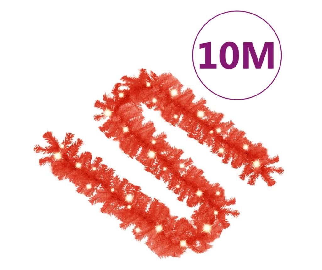 Božićna girlanda s LED svjetlima, crvena, 10 m - 7