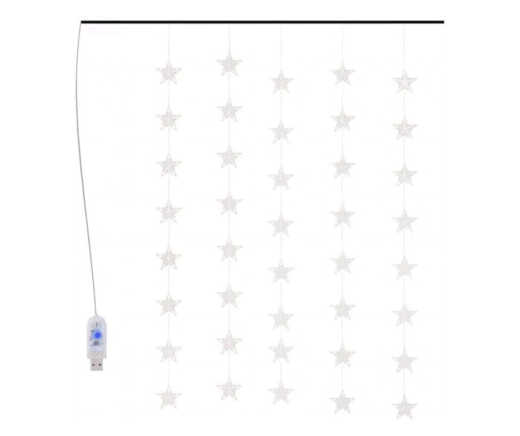 Instalacija svjetla tip zavjese zvijezde 200 LED hladno bijelo 8 funkcija - 2