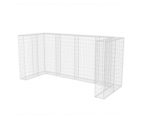 Габионна ограда за три кофи за смет, стомана, 250x100x120 cм