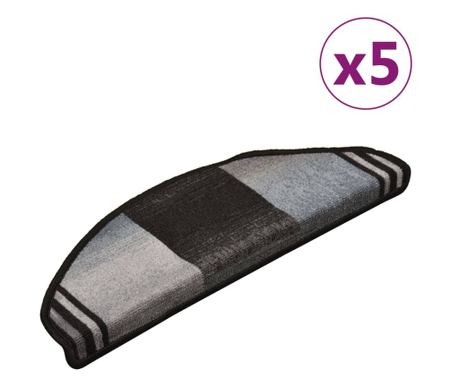 Стелки за стъпала, самозалепващи, 5 бр, 65x25 см, черно и сиво